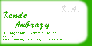 kende ambrozy business card